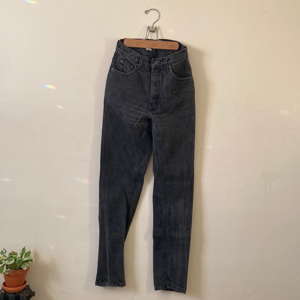 High Waisted Vintage Wash Black Jeans